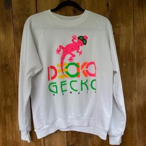 Decko Gecko Hawaii Retro 80’s Large Sweatshirt